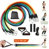 11-Piece Resistance Bands Set with Door Anchor & Ankle Straps (100 LB)