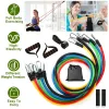11-Piece Resistance Bands Set with Door Anchor & Ankle Straps (100 LB)