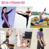 14Pcs Pilates Ring Essentials Kit For Women with Yoga Ball Arm Stretcher 5 Resistant Bands Figure 8 Resistant Band Elastic Band Non-slip Socks Yoga St