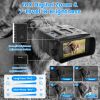 1Pc Night Vision Goggles 4K Full-Color Binoculars 10X Zoom With 2624ft Viewing Range 3in Screen 64G MMC Card WIFI APP Control Save Photo And Video For