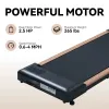 2.25HP Under Desk Treadmill, Portable Wood Walking Pad for Home & Office, Compact Running & Walking Machine with Remote Control, LED Display, Black