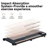 2.25HP Under Desk Treadmill, Portable Wood Walking Pad for Home & Office, Compact Running & Walking Machine with Remote Control, LED Display, Black