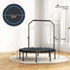 48" Foldable Fitness Rebounder Trampoline with Handlebar (Blue)