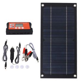 Solar Panel Charger Monocrystalline Silicon 100A Charge Controller Solar Panel Kit With Extension Cable Battery Clip For RV Outdoor Camping
