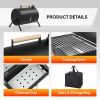 Field Dual-Barrell Portable Charcoal Grill & Smoker with Carry Bag