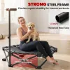 42" Foldable Mini Trampoline, Rebounder Trampoline with Adjustable Foam Handle for Indoor Outdoor Workout for Adults