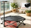 42 Inch Foldable Mini Trampoline with Adjustable Foam Handle Indoor Outdoor Adult Rebounder Trampoline for Workout