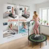45" Rebounder Trampoline for Adults, Foldable Mini Trampoline with Adjustable Handle Bar for Indoor Outdoor, Green