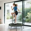 45" Rebounder Trampoline for Adults, Foldable Mini Trampoline with Adjustable Handle Bar for Indoor Outdoor, Green