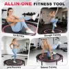 48" Springless Mini Fitness Trampoline - Quiet Indoor/Outdoor Bungee Rebounder