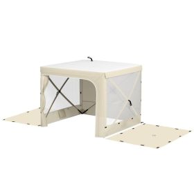 7 x 8 Pop Up Canopy Tent, Camping Tent Sun Shade Shelter with Curtains, Nettings and Carrying Bag, UV-Resistant