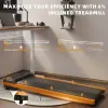 Wooden Under Desk Walking Pad with 6% Incline | Quiet 1HP Compact Treadmill