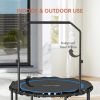 48" Foldable Fitness Rebounder Trampoline with Handlebar (Blue)