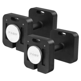 Adjustable Two Dumbbells Or Dumbbells Sets 50LB Square Dumbbell 9 In 1 Free Weights For Multi Weight Options Quick-Lock Adjustable