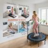 48" Foldable Fitness Rebounder Trampoline with Handlebar (Blue)