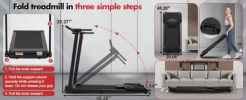 Foldable Under Desk Treadmill with 8% Incline | 3.0 HP Motor & LED Display