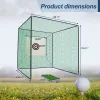 10x10x10 FT Golf Hitting Net Cage with Steel Frame & Target Kit Indoor Outdoor