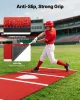 Baseball Hitting Mat, 10x3.8 ft Batting Cage Mat, Batters Box Turf Mats, Softball Batting Practice Equipment with Home Plate and Anti Fade Turf