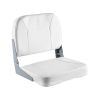 Boat Seat, Low Backrest, Folding Fishing Boat Seat with Thickened Sponge Cushion & Waterproof PVC Leather, Aluminum Alloy Hinges
