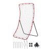 Baseball Softball Rebounder Net 4 x 5.5 ft Pitch Back Trainer, 5 Adjustable Angles, Heavy-duty Steel Frame