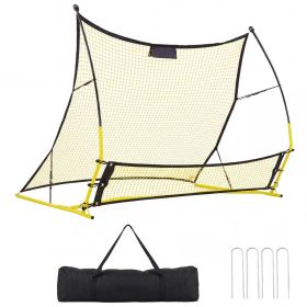 Soccer Rebounder Net, 2-in-1 Soccer Goal Rebounder, Thickened Fiberglass Poles Iron Pipe for Team Solo Control, Passing Practice