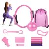 14-Piece Pink Pilates Ring & Resistance Band Set | All-in-One Home Gym & Travel Kit