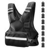 Adjustable Weighted Vest, 24-40 lbs Comfortable X-Shape Body Weight Vest Set with 8 Weight Packs and Reflective Stripe, for Men Women