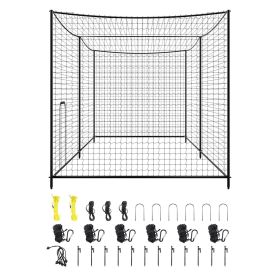 Baseball Batting Cage, 35.0 x 10.5 x 10.2 FT Freestanding Portable Batting Cage, Hitting Cages with 45-Ply Knotted HDPE & Long Positioning Ropes
