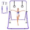 Purple Multi-Functional Adjustable Height Children's Horizontal Gymnastic Bar With Bear Rings