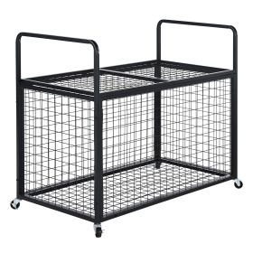 Rolling Sports Ball Storage Cart – Heavy-Duty Lockable Carbon Steel Ball Cage