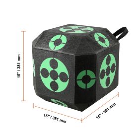 Archery Target, 15"x15" All-side, Portable with Carry Handle, Easy Arrow Removal