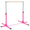 Pink Professional Gymnastics Bar for Kids Toddler Home Gym Equipment with 13-Level Adjustable Height