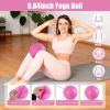 14Pcs Pilates Ring Essentials Kit For Women with Yoga Ball Arm Stretcher 5 Resistant Bands Figure 8 Resistant Band Elastic Band Non-slip Socks Yoga St