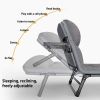 1-pack American style patio folding bed, outdoor patio furniture, comfortable ergonomic single recliner, patio chaise folding bed with mattress