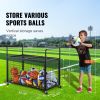 Rolling Sports Ball Storage Cart – Heavy-Duty Lockable Carbon Steel Ball Cage