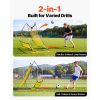 Soccer Rebounder Net, 2-in-1 Soccer Goal Rebounder, Thickened Fiberglass Poles Iron Pipe for Team Solo Control, Passing Practice