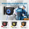 Retractable Extension Cord Reel, 50 FT, Heavy Duty 14AWG/3C SJTOW Retractable Power Cord with Lighted Triple Tap Outlet