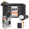 50 Amp Generator Cord and Power Inlet Box Kit, 25FT, NEMA 14-50P/SS2-50R STW 6/3+8/1 AWG Generator Power Cord with Twist Lock Connector