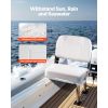 Boat Seat, Low Backrest, Folding Fishing Boat Seat with Thickened Sponge Cushion & Waterproof PVC Leather, Aluminum Alloy Hinges