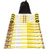Ratchet Tie Down Straps (8PK), 4400 lb Break Strength, E-Track Endless Ratchet with 8 Premium 2" x 15' Rachet Tie Downs Heavy Duty