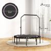 48" Rebounder Trampoline for Adults, Foldable Mini Trampoline with Adjustable Handle Bar for Indoor Outdoor, Pink