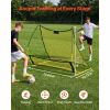 Soccer Rebounder Net, 2-in-1 Soccer Goal Rebounder, Thickened Fiberglass Poles Iron Pipe for Team Solo Control, Passing Practice