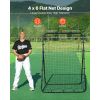 Baseball Softball Rebounder Net 4 x 6 ft Pitch Back Trainer Target, 5 Adjustable Angles with Strike Zone, Steel Frame