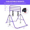 Purple Multi-Functional Adjustable Height Children's Horizontal Gymnastic Bar With Bear Rings