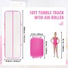 Inflatable Gymnastics Air Mat Set, 2 PCS Tumbling Mat, Tumble Track with Electric Pump, Air Roller Barrel Gymnastics Equipment