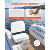 Boat Seat, Low Backrest, Folding Fishing Boat Seat with Thickened Sponge Cushion & Waterproof PVC Leather, Aluminum Alloy Hinges