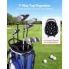 Golf Cart Bag, 7 Way Top Divider Organizer, Club Stand Bag with Full-length Divider, Handles, Dual Support Legs, Storage Pockets, Dual Shoulder Straps