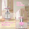 Multifunctional 2-In-1 Stair Stepper And Ab Workout Machine Pink