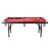Billiards Table, 6.3 ft Pool Table, Portable Foldable Space-Saving Table, Billiard Table Set Includes Balls, Cues, Chalks and Brush