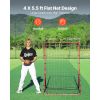 Baseball Softball Rebounder Net 4 x 5.5 ft Pitch Back Trainer, 5 Adjustable Angles, Heavy-duty Steel Frame